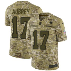 Cowboys #17 Brandon Aubrey Camo Men's Stitched NFL Limited 2024 Salute To Service Jersey