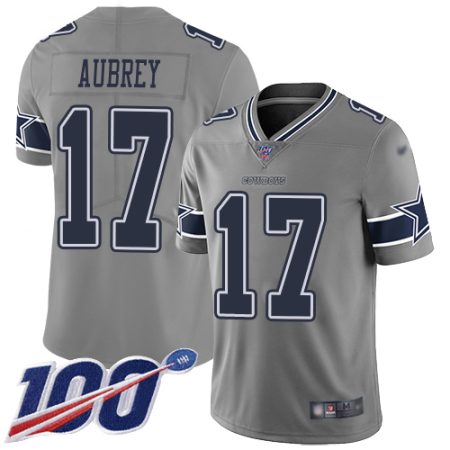 cowboys #17 brandon aubrey gray men's stitched nfl limited inverted legend 100th season cheap jersey