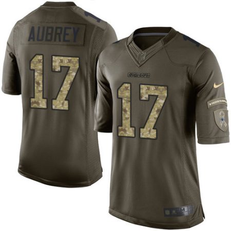 Cowboys #17 Brandon Aubrey Green Men's Stitched NFL Limited 2024 Salute To Service Jersey