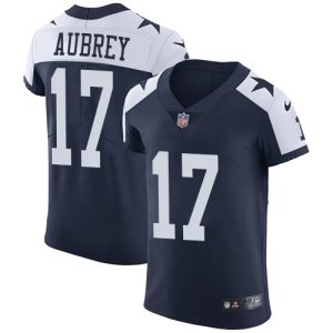 Cowboys #17 Brandon Aubrey Navy Blue Thanksgiving Men's Stitched NFL Vapor Untouchable Throwback Elite Jersey