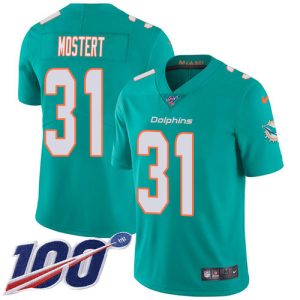 Dolphins #31 Raheem Mostert Aqua Green Team Color Men's Stitched NFL 100th Season Vapor Untouchable Limited Jersey