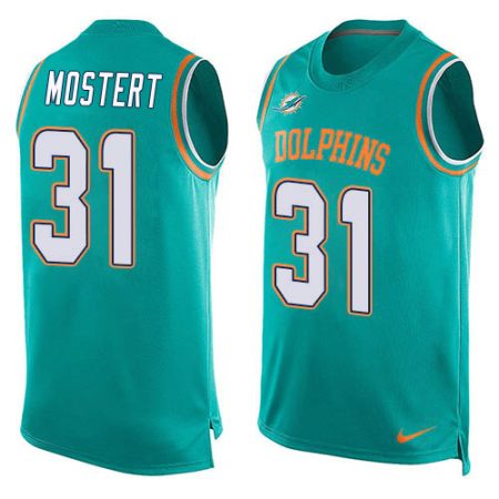 Dolphins #31 Raheem Mostert Aqua Green Team Color Men's Stitched NFL Limited Tank Top Jersey