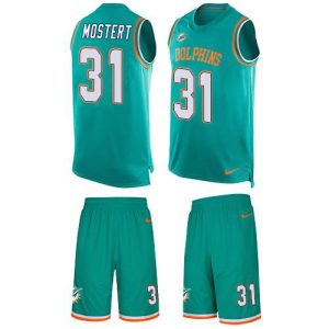 dolphins #31 raheem mostert aqua green team color men's stitched nfl limited tank top suit cheap jersey