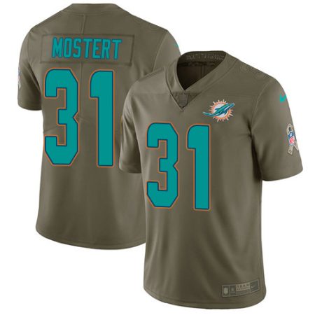 Dolphins #31 Raheem Mostert Olive Men's Stitched NFL Limited 2024 Salute to Service Jersey