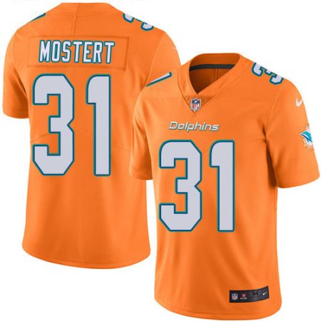 Dolphins #31 Raheem Mostert Orange Men's Stitched NFL Limited Rush Jersey