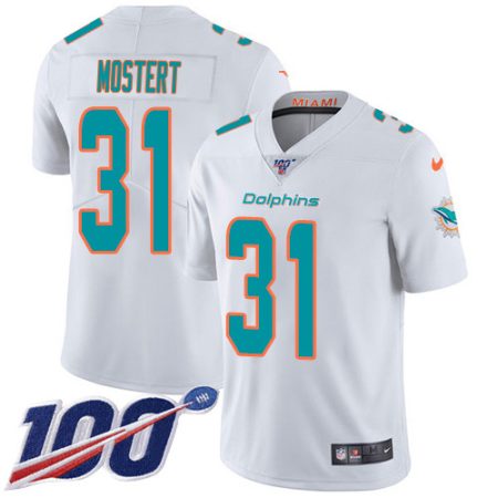 Dolphins #31 Raheem Mostert White Men's Stitched NFL 100th Season Vapor Limited Jersey