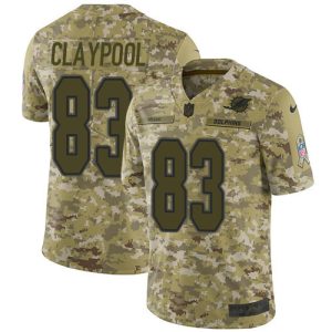 Dolphins #83 Chase Claypool Camo Men's Stitched NFL Limited 2024 Salute To Service Jersey