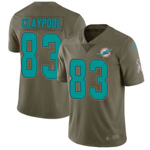 wholesale Dolphins #83 Chase Claypool Olive Men's Stitched NFL Limited 2024 Salute to Service Jersey