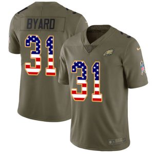 eagles #31 kevin byard olive/usa flag men's stitched nfl limited 2024 salute to service wholesale jersey