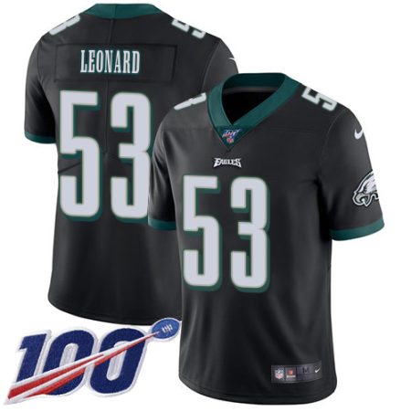 Eagles #53 Shaquille Leonard Black Alternate Men's Stitched NFL 100th Season Vapor Untouchable Limited Jersey