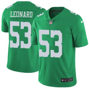 Eagles #53 Shaquille Leonard Green Men's Stitched NFL Limited Rush Jersey