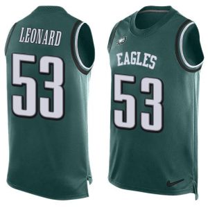 Eagles #53 Shaquille Leonard Green Team Color Men's Stitched NFL Limited Tank Top Jersey