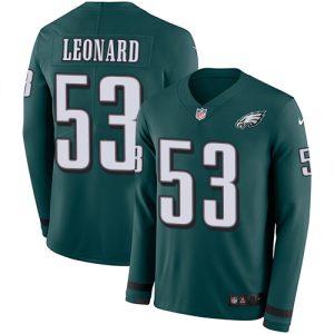 wholesale Eagles #53 Shaquille Leonard Green Team Color Men's Stitched NFL Limited Therma Long Sleeve Jersey