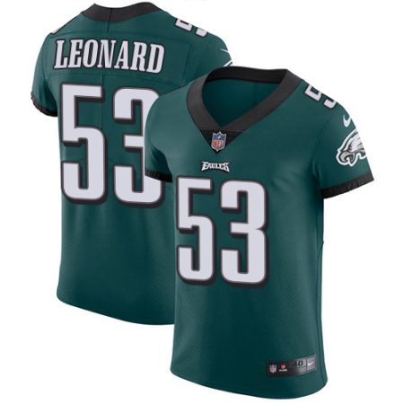 Eagles #53 Shaquille Leonard Green Team Color Men's Stitched NFL Vapor Untouchable Elite Jersey