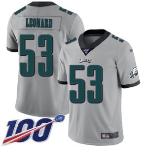 wholesale Eagles #53 Shaquille Leonard Silver Men's Stitched NFL Limited Inverted Legend 100th Season Jersey