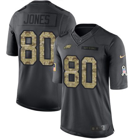 Eagles #80 Julio Jones Black Men's Stitched NFL Limited 2024 Salute to Service Jersey