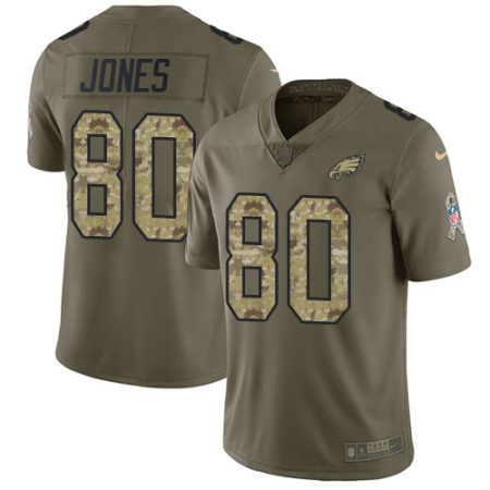 Eagles #80 Julio Jones Olive/Camo Men's Stitched NFL Limited 2024 Salute To Service Jersey