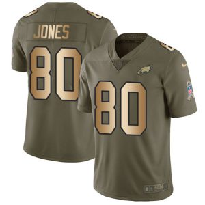 wholesale Eagles #80 Julio Jones Olive/Gold Men's Stitched NFL Limited 2024 Salute To Service Jersey