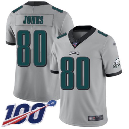 wholesale Eagles #80 Julio Jones Silver Men's Stitched NFL Limited Inverted Legend 100th Season Jersey