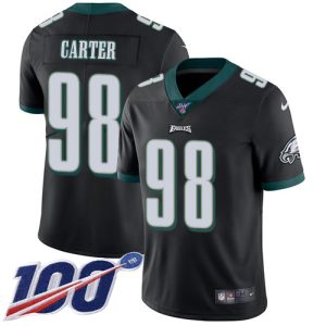 eagles #98 jalen carter black alternate men's stitched nfl 100th season vapor untouchable limited wholesale jersey