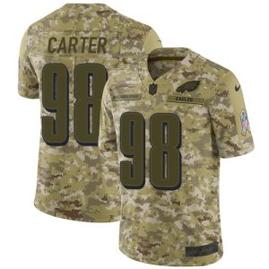 Eagles #98 Jalen Carter Camo Men's Stitched NFL Limited 2024 Salute To Service Jersey