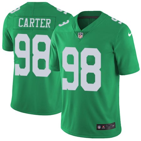 Eagles #98 Jalen Carter Green Men's Stitched NFL Limited Rush Jersey