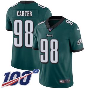 Eagles #98 Jalen Carter Green Team Color Men's Stitched NFL 100th Season Vapor Untouchable Limited Jersey