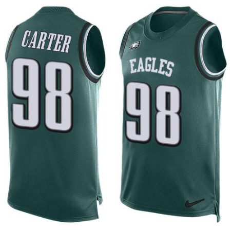 Eagles #98 Jalen Carter Green Team Color Men's Stitched NFL Limited Tank Top Jersey