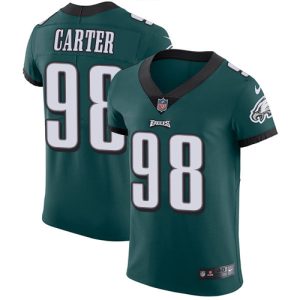 eagles #98 jalen carter green team color men's stitched nfl vapor untouchable elite cheap jersey