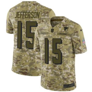 wholesale Falcons #15 Van Jefferson Camo Men's Stitched NFL Limited 2024 Salute To Service Jersey