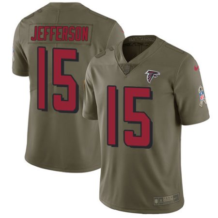 Falcons #15 Van Jefferson Olive Men's Stitched NFL Limited 2024 Salute To Service Jersey