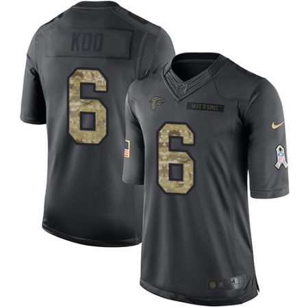 Falcons #6 Younghoe Koo Black Men's Stitched NFL Limited 2024 Salute to Service Jersey