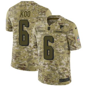 Falcons #6 Younghoe Koo Camo Men's Stitched NFL Limited 2024 Salute To Service Jersey