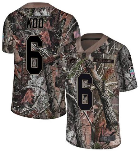 cheap Falcons #6 Younghoe Koo Camo Men's Stitched NFL Limited Rush Realtree Jersey