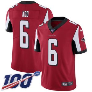 Falcons #6 Younghoe Koo Red Team Color Men's Stitched NFL 100th Season Vapor Untouchable Limited Jersey