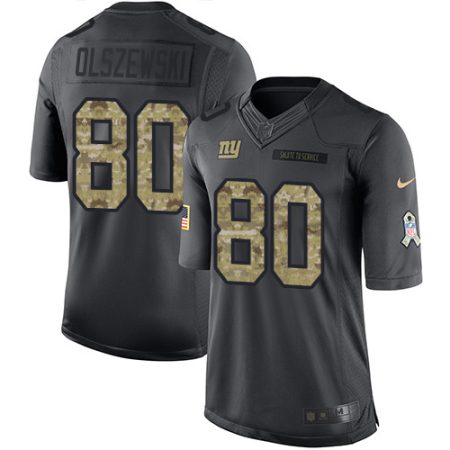 Giants #80 Gunner Olszewski Black Men's Stitched NFL Limited 2024 Salute to Service Jersey