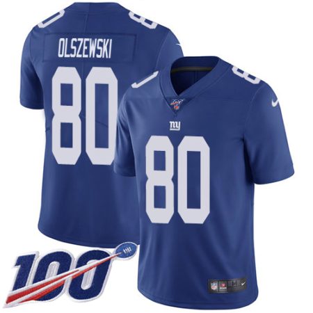 Giants #80 Gunner Olszewski Royal Blue Team Color Men's Stitched NFL 100th Season Vapor Untouchable Limited Jersey