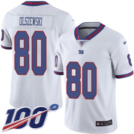 giants #80 gunner olszewski white men's stitched nfl limited rush 100th season cheap jersey