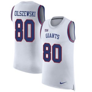 Giants #80 Gunner Olszewski White Men's Stitched NFL Limited Rush Tank Top Jersey