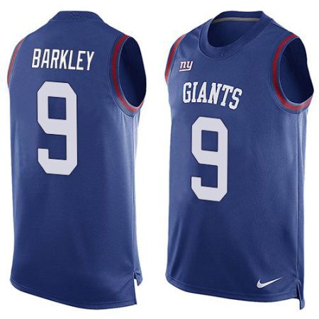 wholesale Giants #9 Matt Barkley Royal Blue Team Color Men's Stitched NFL Limited Tank Top Jersey