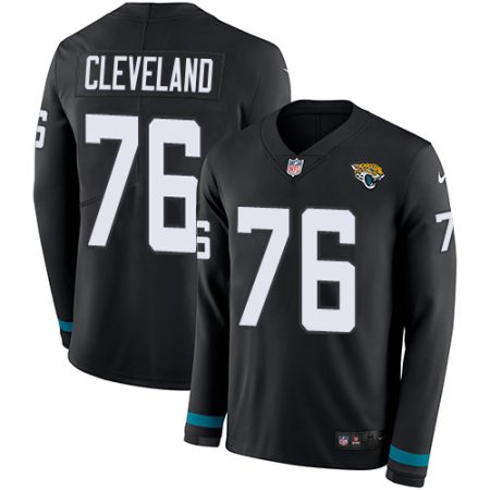 Jaguars #76 Ezra Cleveland Black Team Color Men's Stitched NFL Limited Therma Long Sleeve Jersey