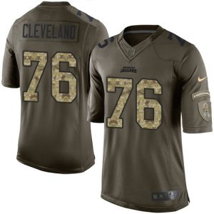 Jaguars #76 Ezra Cleveland Green Men's Stitched NFL Limited 2024 Salute to Service Jersey