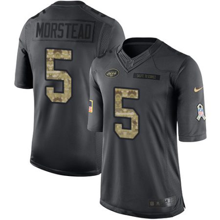 jets #5 thomas morstead black men's stitched nfl limited 2024 salute to service wholesale jersey