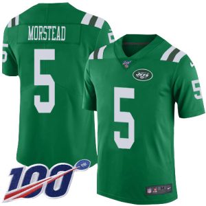 Jets #5 Thomas Morstead Green Men's Stitched NFL Limited Rush 100th Season Jersey