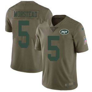 Jets #5 Thomas Morstead Olive Men's Stitched NFL Limited 2024 Salute To Service Jersey