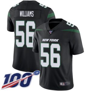 Jets #56 Quincy Williams Black Alternate Men's Stitched NFL 100th Season Vapor Untouchable Limited Jersey