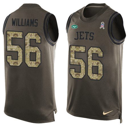 Jets #56 Quincy Williams Green Men's Stitched NFL Limited Salute To Service Tank Top Jersey