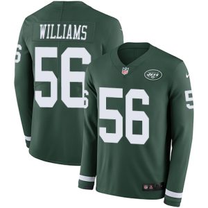 Jets #56 Quincy Williams Green Team Color Men's Stitched NFL Limited Therma Long Sleeve Jersey