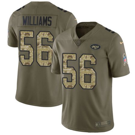 Jets #56 Quincy Williams Olive/Camo Men's Stitched NFL Limited 2024 Salute To Service Jersey