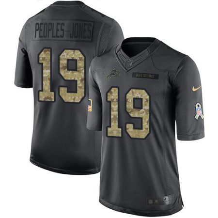 Lions #19 Donovan Peoples-Jones Black Men's Stitched NFL Limited 2024 Salute to Service Jersey